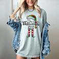 The Teacher Elf Shirt Matching Family Christmas Elf Men Women Kids Women's Comfort Colors T-Shirt Bay
