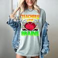Teacher Teachers Love Brains Skeleton Hand Heart Halloween Women's Comfort Colors T-Shirt Bay