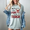 Teachers Oh What Fun It Is To Teach Cute Red Plaid Reindeer Women's Comfort Colors T-Shirt Bay