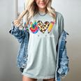 Tie Dye Hippie Peace Love Teach Teacher Appreciation Women's Comfort Colors T-Shirt Bay