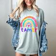 Tiny Human Tamer Watercolor Rainbow Daycare Teacher Women's Comfort Colors T-Shirt Bay Tiny Human Tamer Watercolor Rainbow Daycare Teacher Women's Comfort Colors T-Shirt Bay
