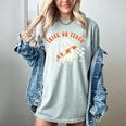 Trick Or Teach Groovy Retro Ghost Halloween Teacher Kids Women's Comfort Colors T-Shirt Bay