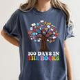 100 Days In The Books Reading Teacher 100th Day Of School Women's Comfort Colors T-Shirt Denim 100 Days In The Books Reading Teacher 100th Day Of School Women's Comfort Colors T-Shirt Denim