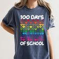 100 Days Of School Heart Love Teacher Or Student 100th Day Women's Comfort Colors T-Shirt Denim