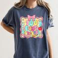 100 Days Of School Preppy 100th Day Of School Teacher Kids Women's Comfort Colors T-Shirt Denim 100 Days Of School Preppy 100th Day Of School Teacher Kids Women's Comfort Colors T-Shirt Denim