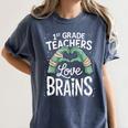1st Grade Teachers Love Brains Shirt Halloween Teacher Women's Comfort Colors T-Shirt Denim 1st Grade Teachers Love Brains Shirt Halloween Teacher Women's Comfort Colors T-Shirt Denim