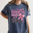 4th Fourth Grade Vibes Back To School Coquette Teacher Girl Women's Comfort Colors T-Shirt Denim