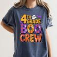 4th Grade Boo Crew Ghost Halloween Teacher Costume Women's Comfort Colors T-Shirt Denim