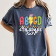 4th Grade Rocks ABCD Back To School Rock Teachers Women's Comfort Colors T-Shirt Denim