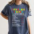 5th Grade Teacher Report Card Appreciation Men Women Women's Comfort Colors T-Shirt Denim