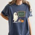 67 Teacher Halloween Ghost Six Seven Meme Math Joke Women's Comfort Colors T-Shirt Denim