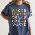 ABC Animals Alphabet Graphic Boys Girls Kindergarten Teacher Women's Comfort Colors T-Shirt Denim