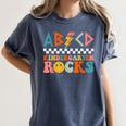 ABCD Kindergarten Rocks Back To School Teacher Kindergarten Women's Comfort Colors T-Shirt Denim