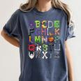 ABCs Alphabet Halloween Learning Kindergarten Teachers Women's Comfort Colors T-Shirt Denim