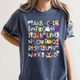 Alphabet ABCs Halloween Characters Kindergarten Teacher Kids Women's Comfort Colors T-Shirt Denim Alphabet ABCs Halloween Characters Kindergarten Teacher Kids Women's Comfort Colors T-Shirt Denim