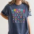 Alphabet Positive Affirmations Back To School Teacher Women's Comfort Colors T-Shirt Denim Alphabet Positive Affirmations Back To School Teacher Women's Comfort Colors T-Shirt Denim