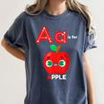 A Is For Apple Pre-K Kindergarten Teacher Student Women's Comfort Colors T-Shirt Denim