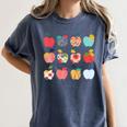 Art Apples Back To School For Teacher Student Women's Comfort Colors T-Shirt Denim