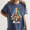 Art Christmas Tree Merry Christmas Artist Art Teacher Women's Comfort Colors T-Shirt Denim