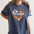 Art Teacher Heart Autumn Thanksgiving Kids Women's Comfort Colors T-Shirt Denim Art Teacher Heart Autumn Thanksgiving Kids Women's Comfort Colors T-Shirt Denim