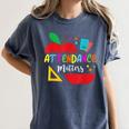 Attendance Matters Teacher Apple For Back To School Women's Comfort Colors T-Shirt Denim Attendance Matters Teacher Apple For Back To School Women's Comfort Colors T-Shirt Denim
