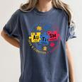 Autism Awareness Shirt Periodic Puzzle Science Teacher Men Women Kids Women's Comfort Colors T-Shirt Denim