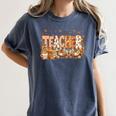 Autumn Pumpkin Thanksgiving Coffee Floral Teacher Fall Women's Comfort Colors T-Shirt Denim Autumn Pumpkin Thanksgiving Coffee Floral Teacher Fall Women's Comfort Colors T-Shirt Denim