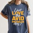 AVID Team Appreciation Essentials AVID Program Teacher Women's Comfort Colors T-Shirt Denim