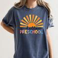 Back To School Hello Preschool For Kids Teacher Women Women's Comfort Colors T-Shirt Denim