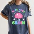 Back To School Kiss Your Brain Cute Teacher Appreciation Women's Comfort Colors T-Shirt Denim