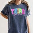 Back To School Neon Checkered Third Grade Colorful Teacher Women's Comfort Colors T-Shirt Denim