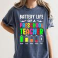 Battery Life Of a Preschool School Teacher School Week Women's Comfort Colors T-Shirt Denim