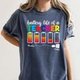 Battery Life Of a Teacher Shirt Thanksgiving Teacher Women's Comfort Colors T-Shirt Denim Battery Life Of a Teacher Shirt Thanksgiving Teacher Women's Comfort Colors T-Shirt Denim