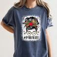 Bleached Teacher Para Life Paraprofessional Cute Messy Bun For Men Women Girls Kids Women's Comfort Colors T-Shirt Denim