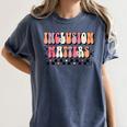 Boho Inclusion Matters Special Education SPED Teacher Women Women's Comfort Colors T-Shirt Denim