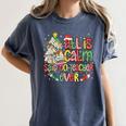 Book Tree All Is Calm Said No Teacher Ever Christmas Women's Comfort Colors T-Shirt Denim Book Tree All Is Calm Said No Teacher Ever Christmas Women's Comfort Colors T-Shirt Denim
