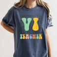 Braille Teacher Of The Visually Impaired Groovy VI Teacher Women's Comfort Colors T-Shirt Denim Braille Teacher Of The Visually Impaired Groovy VI Teacher Women's Comfort Colors T-Shirt Denim