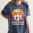 You Can't Scare Me I Teach Middle School Teacher Halloween Women's Comfort Colors T-Shirt Denim