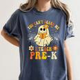 You Can't Scare Me I Teach Pre-K Halloween Teacher Ghost Women's Comfort Colors T-Shirt Denim You Can't Scare Me I Teach Pre-K Halloween Teacher Ghost Women's Comfort Colors T-Shirt Denim