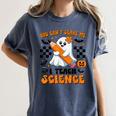 You Can't Scare Me I Teach Science Retro Teacher Halloween Women's Comfort Colors T-Shirt Denim