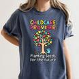 Childcare Provider Job Daycare Provider Daycare Teacher Women's Comfort Colors T-Shirt Denim
