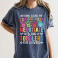 Childcare Teacher Negotiate With Toddlers Daycare Provider Men Women Girls Kids Women's Comfort Colors T-Shirt Denim