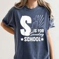 Christian Teacher S Is For Sunday School Essentials Women's Comfort Colors T-Shirt Denim Christian Teacher S Is For Sunday School Essentials Women's Comfort Colors T-Shirt Denim