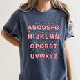 Christmas Alphabet Candy Cane Teachers Students Candy Cane For Men Women Kids Women's Comfort Colors T-Shirt Denim Christmas Alphabet Candy Cane Teachers Students Candy Cane For Men Women Kids Women's Comfort Colors T-Shirt Denim