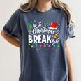 Is It Christmas Break Yet Teacher Xmas Light Santa Hat Women's Comfort Colors T-Shirt Denim Is It Christmas Break Yet Teacher Xmas Light Santa Hat Women's Comfort Colors T-Shirt Denim