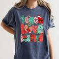 Christmas Coquette Bow Teacher Teach Love Inspire Women's Comfort Colors T-Shirt Denim Christmas Coquette Bow Teacher Teach Love Inspire Women's Comfort Colors T-Shirt Denim