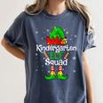 Christmas Kindergarten Elf Squad Teacher Student Women's Comfort Colors T-Shirt Denim