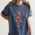 Christmas Musical Note Music Lover Teacher Sing Carols Jesus Women's Comfort Colors T-Shirt Denim