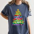 Christmas Tree Made Of Crayons School Teacher Life Student Women's Comfort Colors T-Shirt Denim