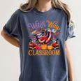 Way To Classroom Halloween Witch Three Cute Sloths Teacher Women's Comfort Colors T-Shirt Denim Way To Classroom Halloween Witch Three Cute Sloths Teacher Women's Comfort Colors T-Shirt Denim